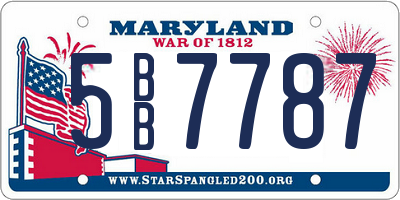 MD license plate 5BB7787