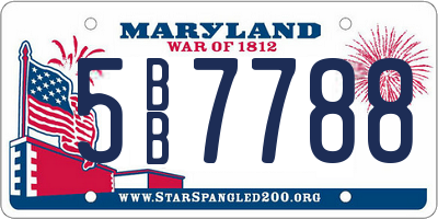 MD license plate 5BB7788