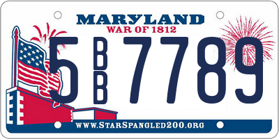 MD license plate 5BB7789