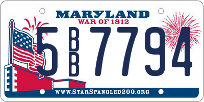 MD license plate 5BB7794