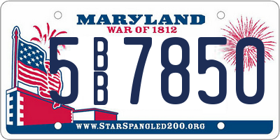 MD license plate 5BB7850