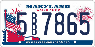 MD license plate 5BB7865