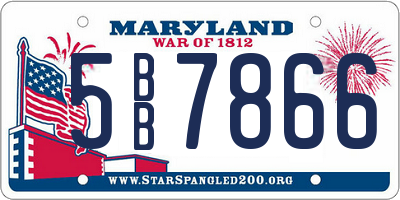 MD license plate 5BB7866