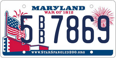 MD license plate 5BB7869