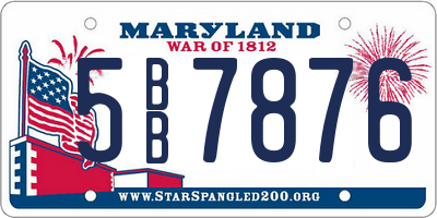 MD license plate 5BB7876