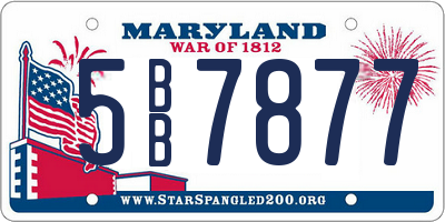 MD license plate 5BB7877
