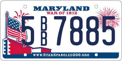 MD license plate 5BB7885