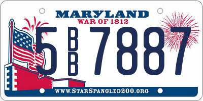 MD license plate 5BB7887