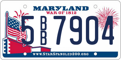 MD license plate 5BB7904