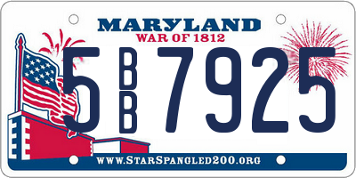MD license plate 5BB7925