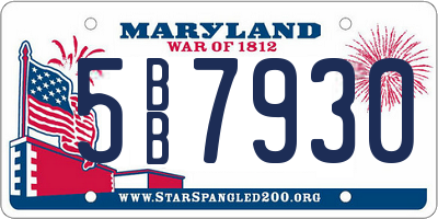 MD license plate 5BB7930