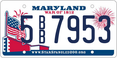 MD license plate 5BB7953