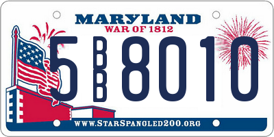 MD license plate 5BB8010