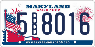 MD license plate 5BB8016