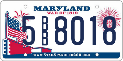 MD license plate 5BB8018