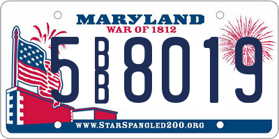 MD license plate 5BB8019