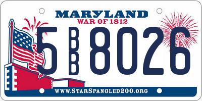 MD license plate 5BB8026