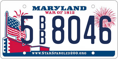 MD license plate 5BB8046