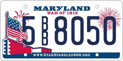 MD license plate 5BB8050