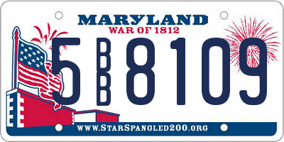 MD license plate 5BB8109