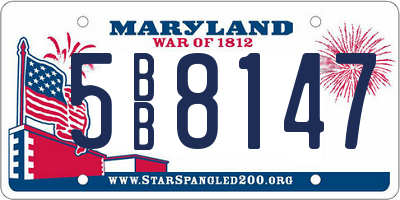 MD license plate 5BB8147