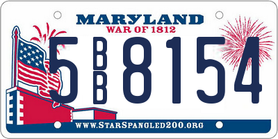 MD license plate 5BB8154