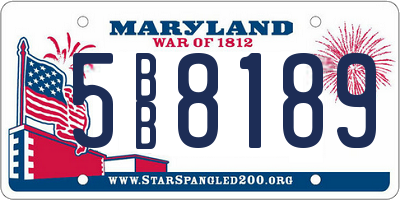 MD license plate 5BB8189