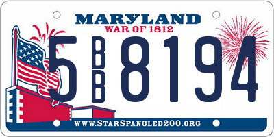MD license plate 5BB8194