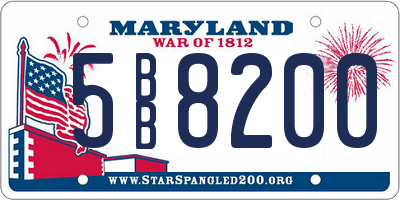 MD license plate 5BB8200