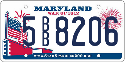 MD license plate 5BB8206