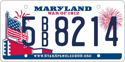 MD license plate 5BB8214