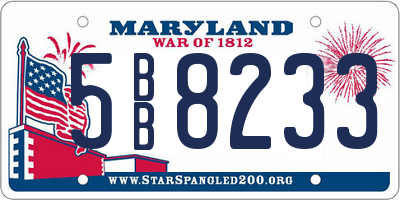 MD license plate 5BB8233