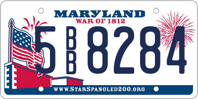 MD license plate 5BB8284