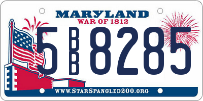 MD license plate 5BB8285
