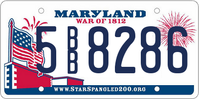 MD license plate 5BB8286