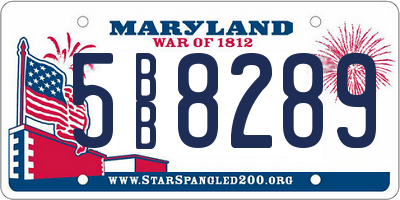 MD license plate 5BB8289