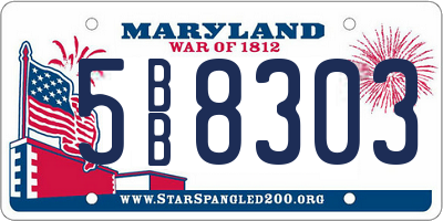 MD license plate 5BB8303
