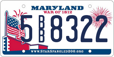 MD license plate 5BB8322