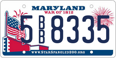 MD license plate 5BB8335