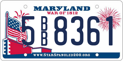 MD license plate 5BB8361