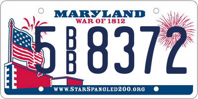 MD license plate 5BB8372