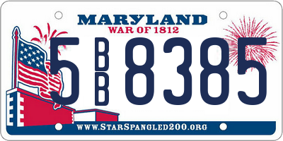 MD license plate 5BB8385
