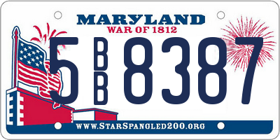 MD license plate 5BB8387