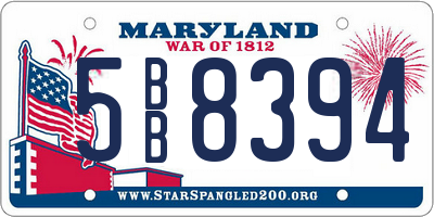 MD license plate 5BB8394