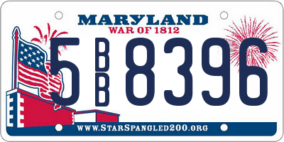 MD license plate 5BB8396