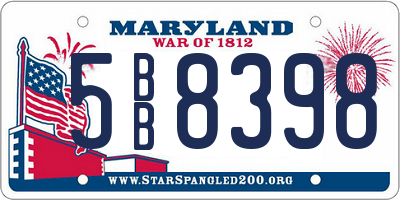 MD license plate 5BB8398