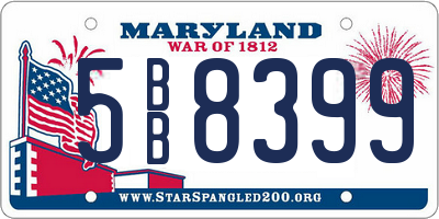 MD license plate 5BB8399