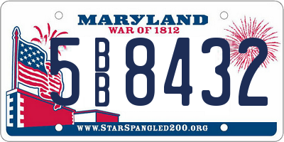 MD license plate 5BB8432