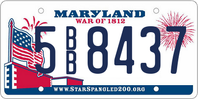 MD license plate 5BB8437