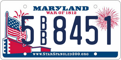 MD license plate 5BB8451